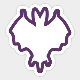 Simple Silhouette Of A Halloween Bat White Sticker